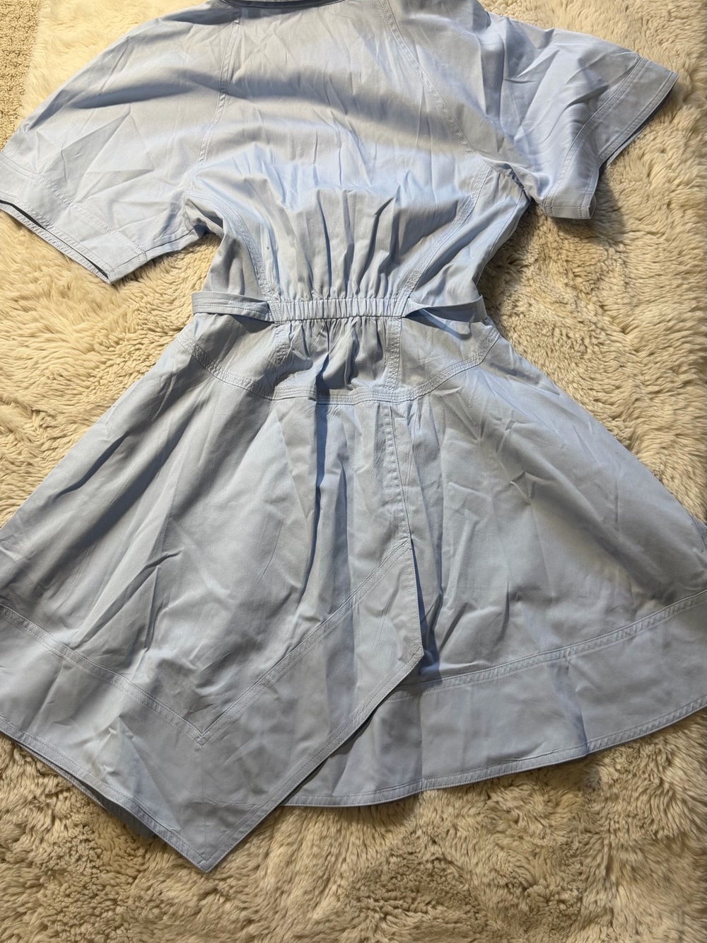 A.L.C. Light Blue Shirt Dress with Tie Waist - Picture 2 of 2